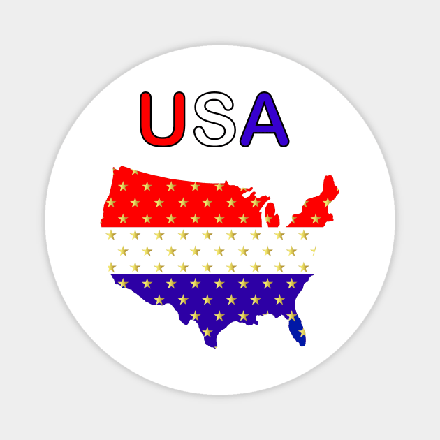 4TH OF JULY RED WHITE BLUE Magnet by SartorisArt1